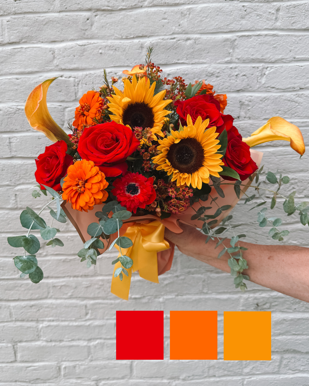 Fall Leaves- Designer's Choice Wrapped Vase Arrangement