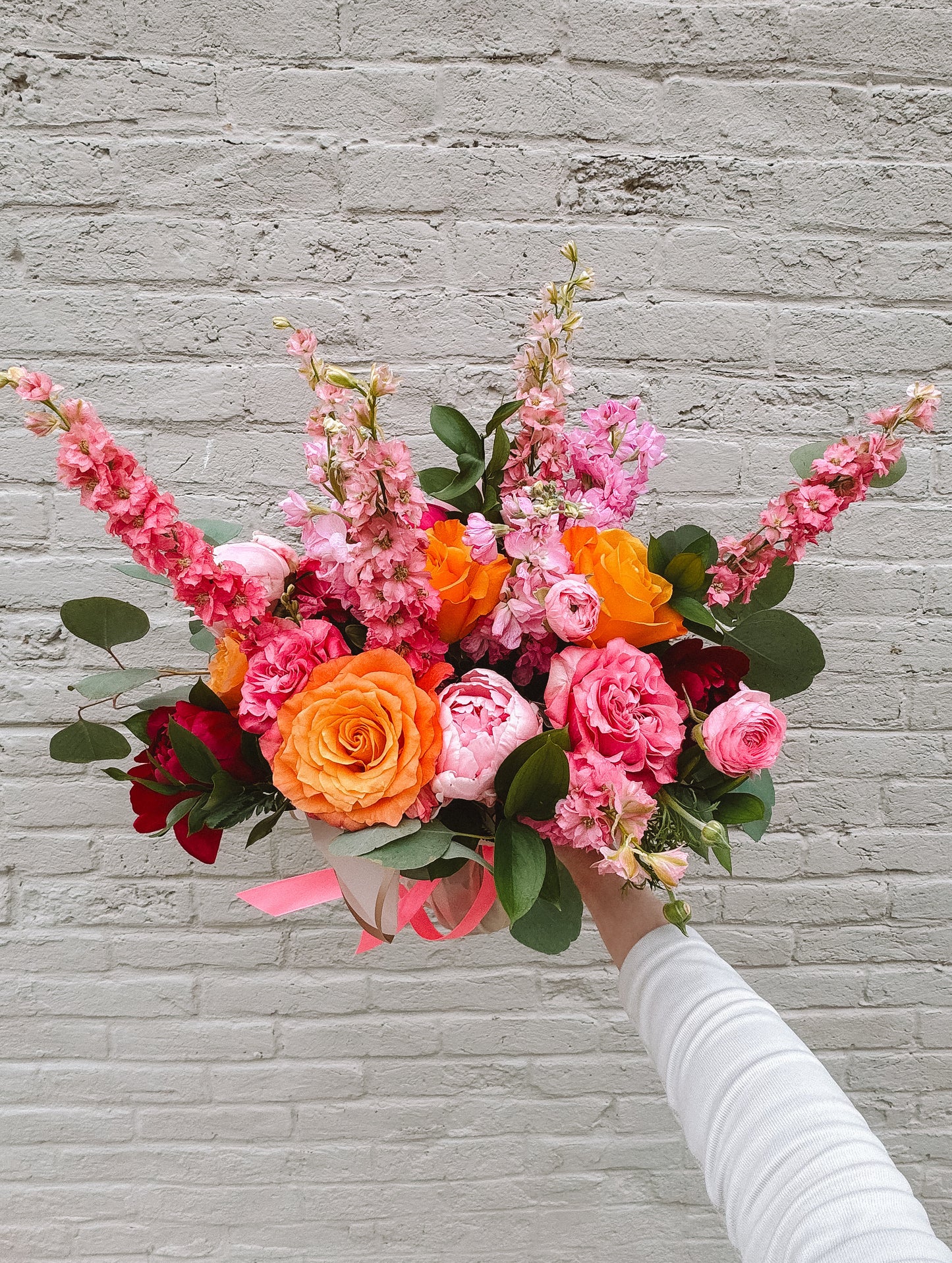 Summer Sunset- Designer's Choice Wrapped Vase Arrangement