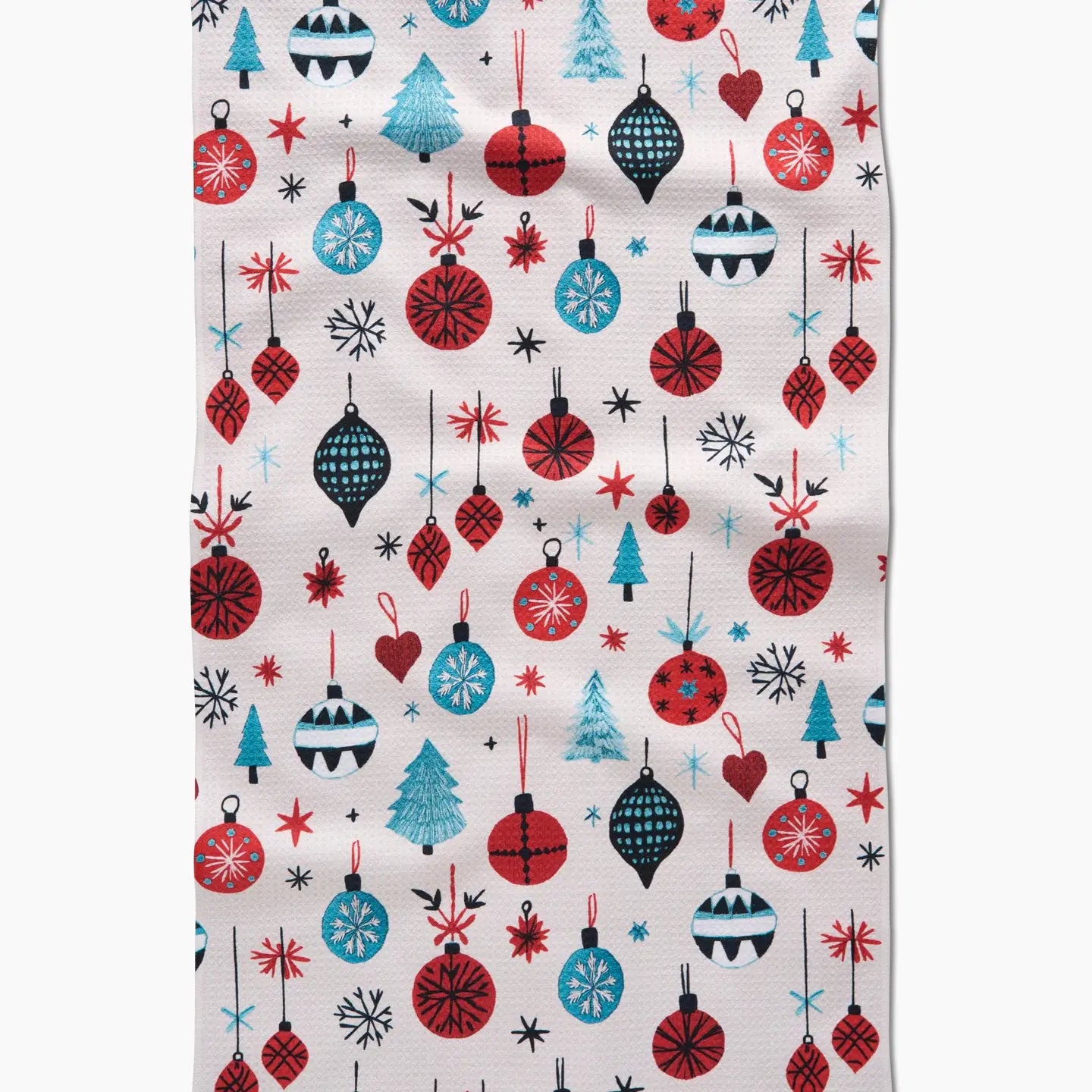 Embroidered Ornaments Tea Towel