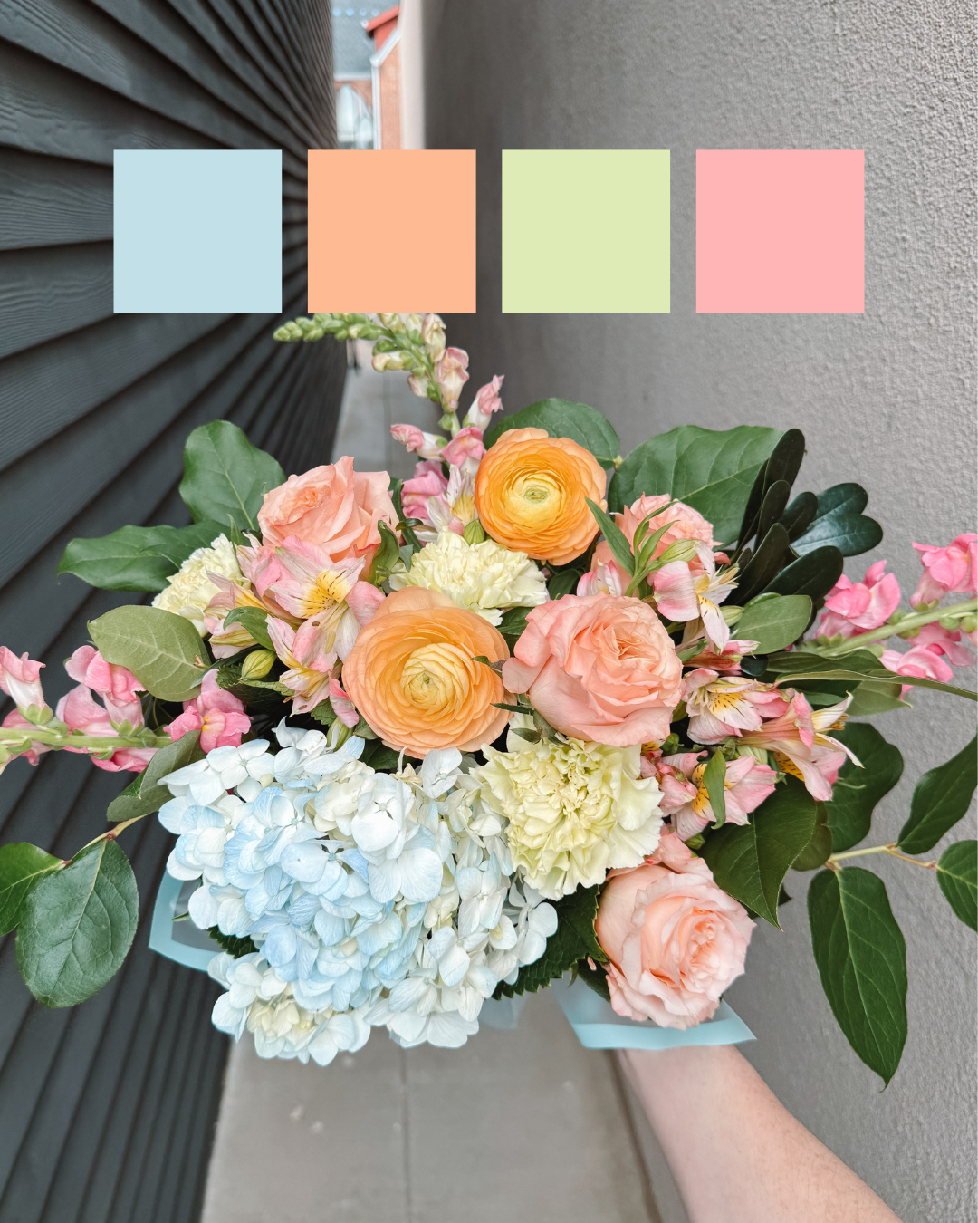 The Emma Claire- Designer's Choice Wrapped Vase Arrangement