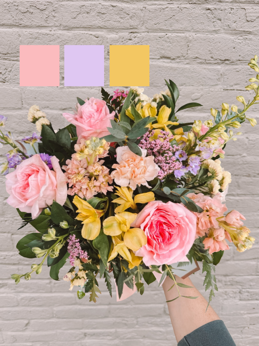 Conversation Hearts- Designer's Choice Wrapped Vase Arrangement