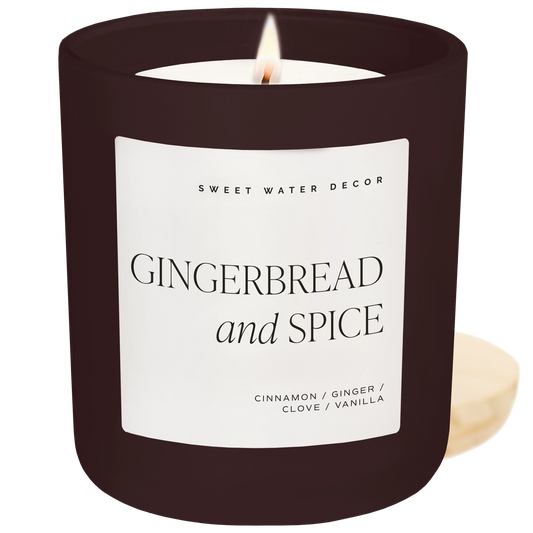 Gingerbread and Spice 15 oz Soy Candle, Matte Jar