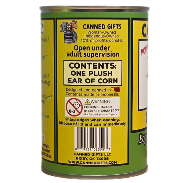 Canned Corn | Stuffed Animal Plush w/Funny Jokes