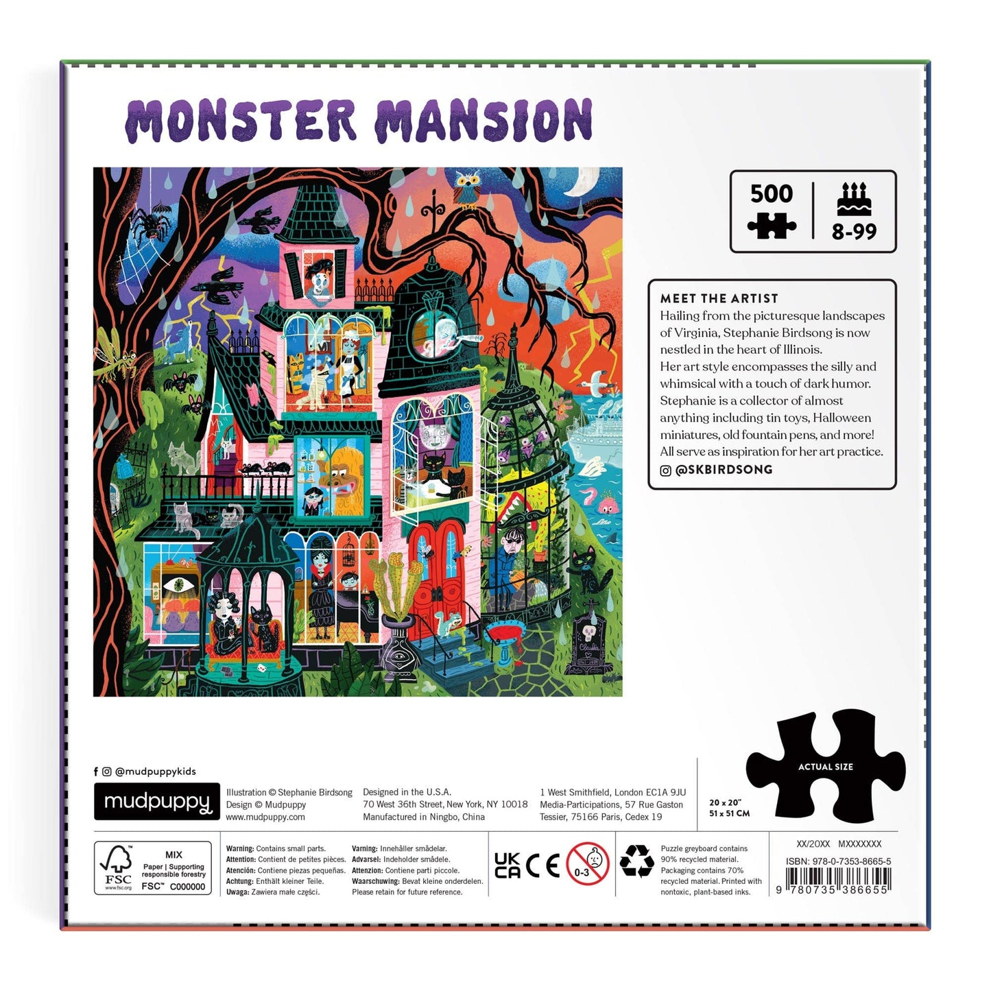 Monster Mansion 500 Piece Family Puzzle