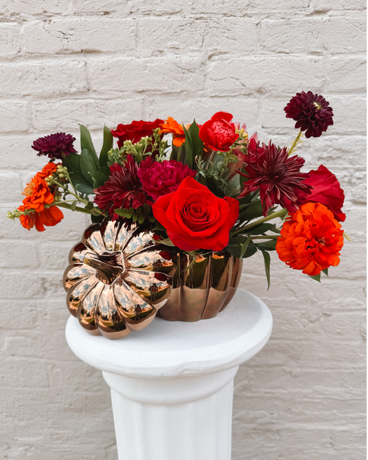 Bronze Pumpkin- Designer's Choice Fall Arrangement