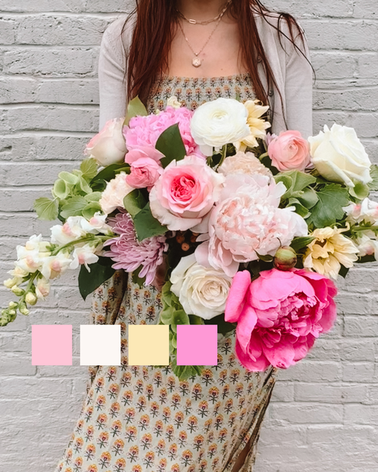 Soft Tones- Designer's Choice Wrapped Vase Arrangement