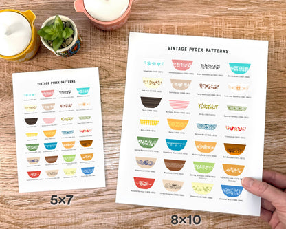 Pyrex-Inspired Bowl Stacks Print – Retro Kitchen Wall Art
