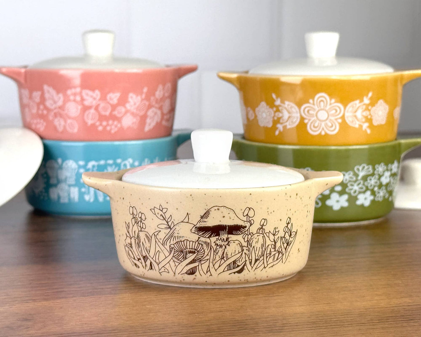 Pyrex-Inspired Forest Fancies Casserole Ceramic Trinket Box