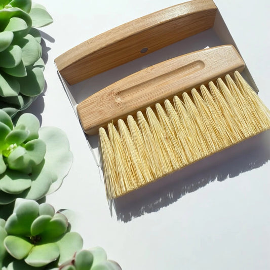 Bamboo Dust Pan & Bamboo Brush