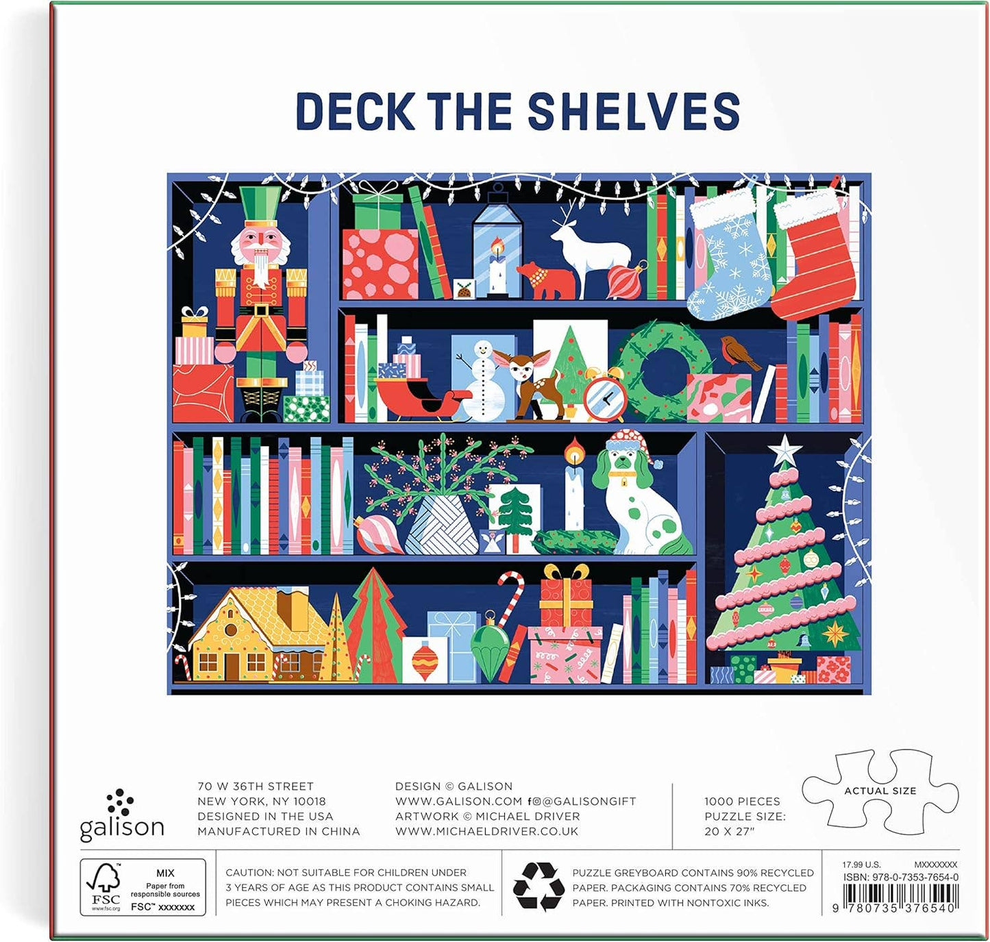 Deck the Shelves 1000 Piece Puzzle in a Square Box
