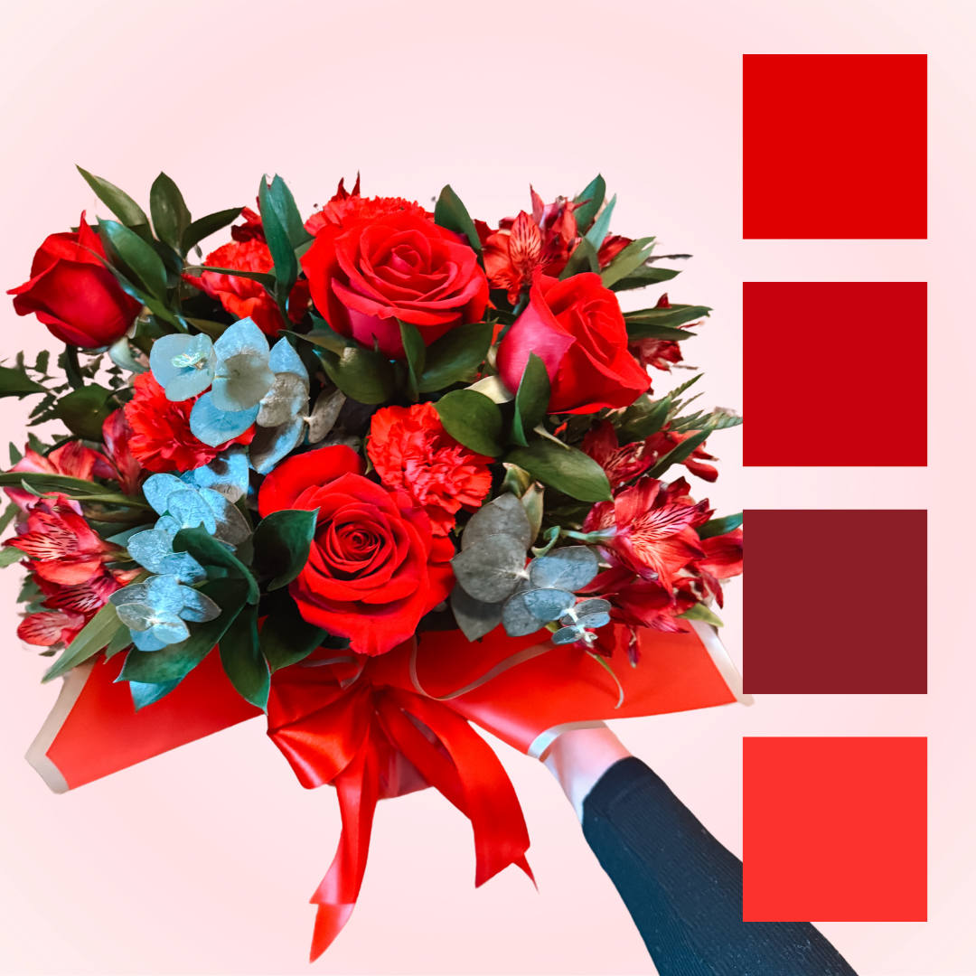 Red Crush- Red Toned Designer’s Choice Flower Arrangement