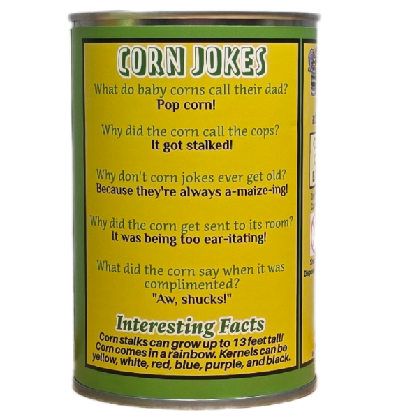 Canned Corn | Stuffed Animal Plush w/Funny Jokes