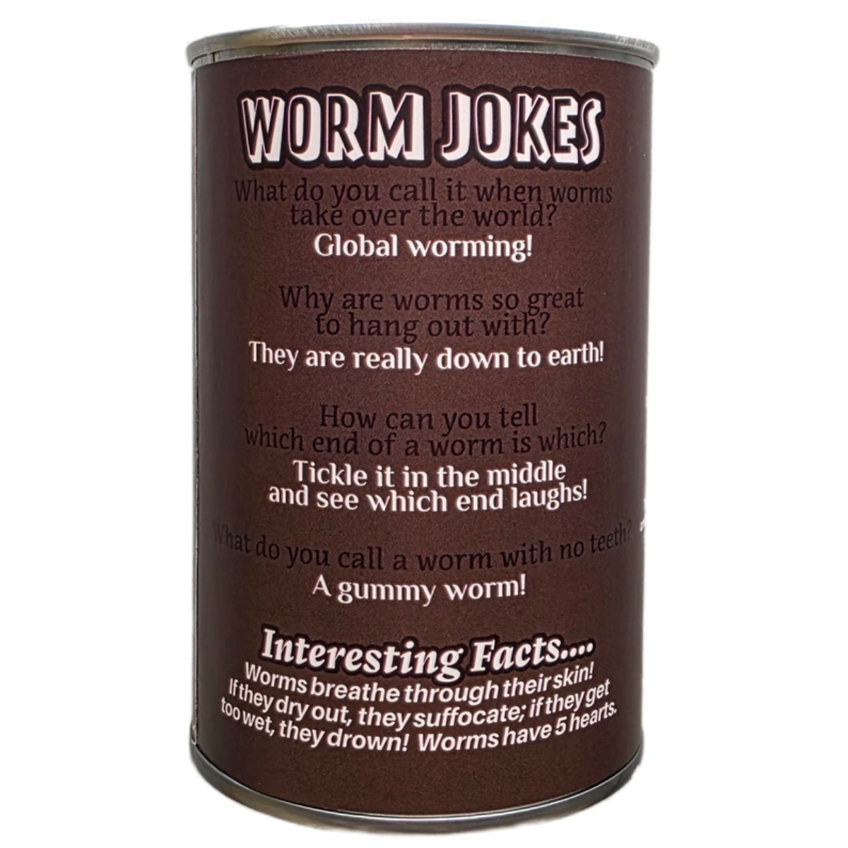 Can O' Worms - EcoFriendly Plush Gift for Fishermen w/Jokes