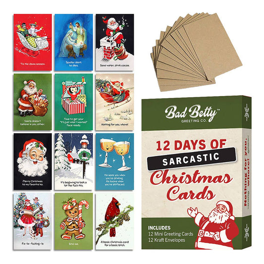 Mini 12 Days of Sarcastic Christmas Card Gift Set