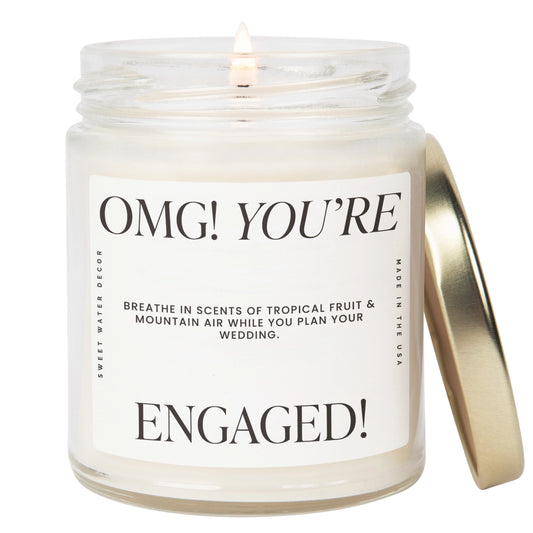 Omg! You're Engaged! 9 oz Soy Candle - Home Decor & Gifts