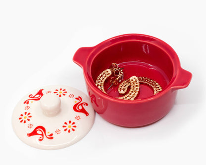 Pyrex-Inspired Friendship Casserole Ceramic Trinket Box
