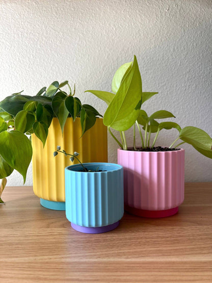 Rainbow 3-Piece Set – Bold Colorful Planters (3", 4", 5")