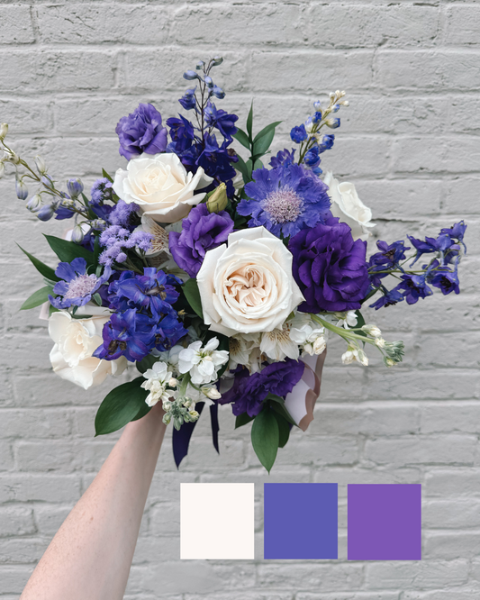 Shades of Cool- Designer's Choice Wrapped Vase Arrangement