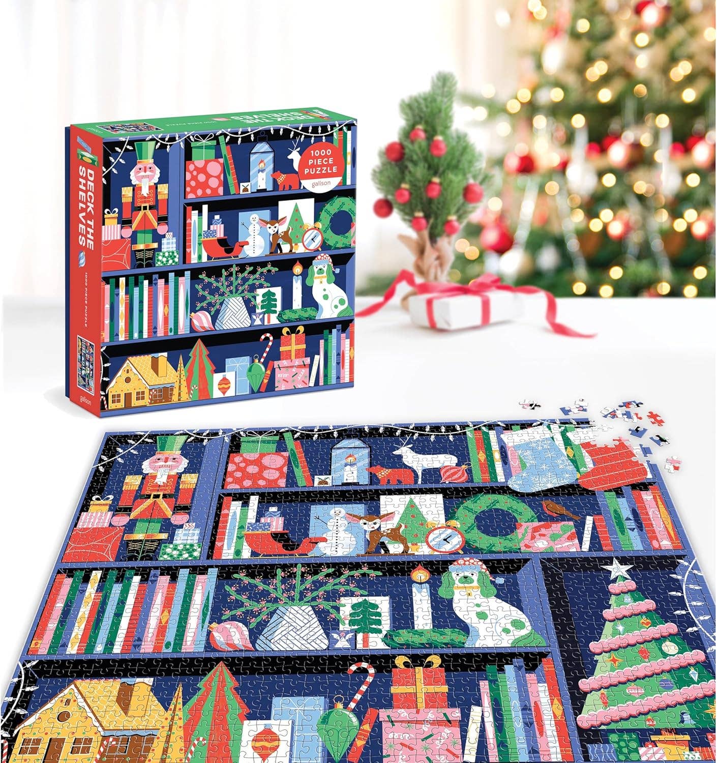 Deck the Shelves 1000 Piece Puzzle in a Square Box