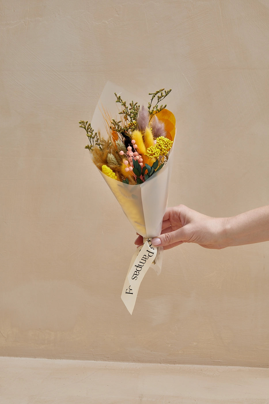 Petite Dried Flower Bouquet- Yellow