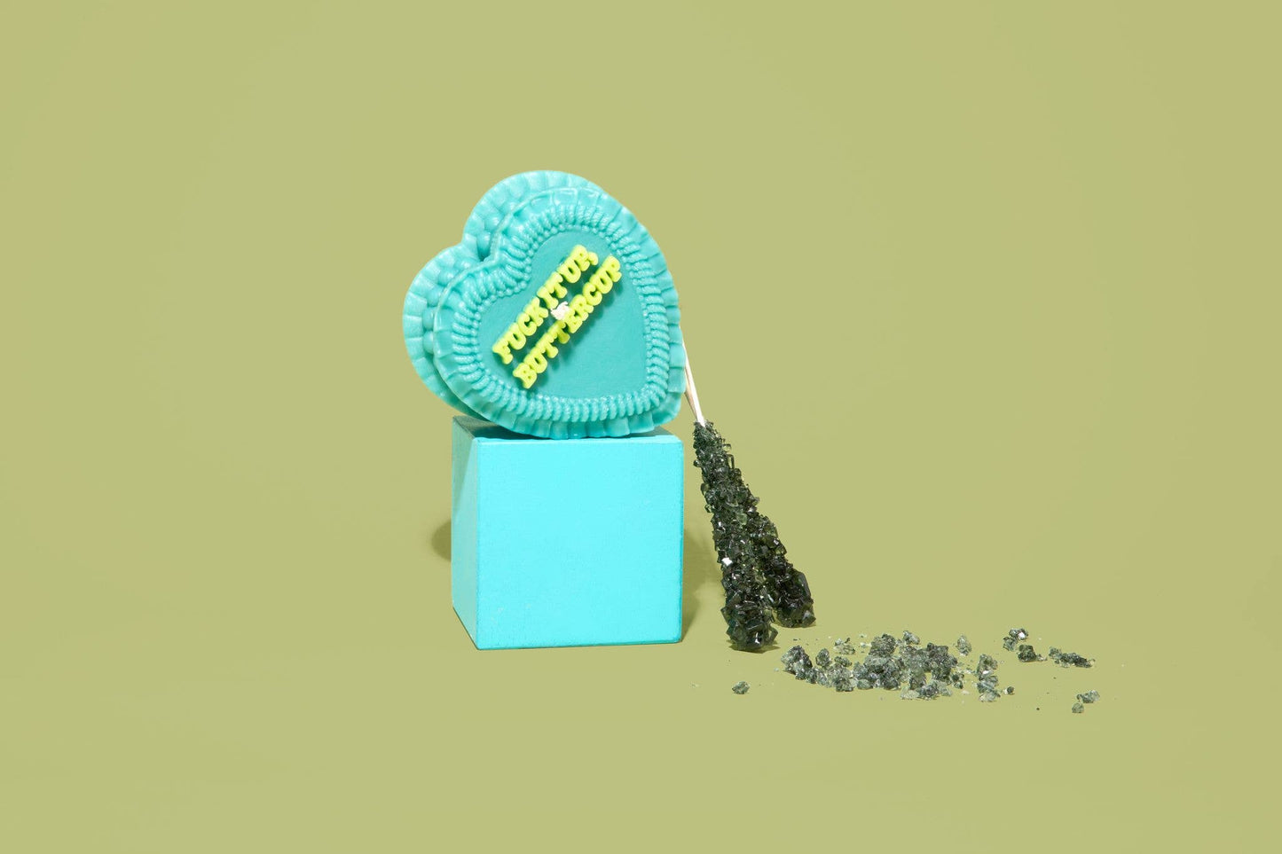 Fuck It Up Buttercup Heart Candle (gift for women, funny)
