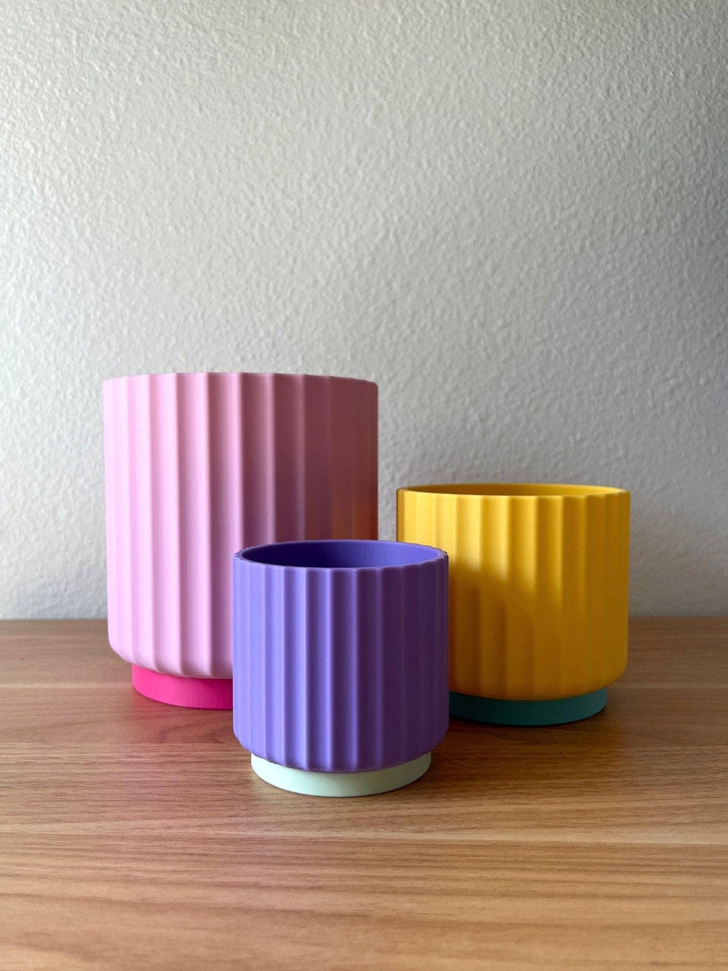 Rainbow 3-Piece Set – Bold Colorful Planters (3", 4", 5")