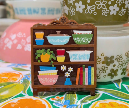 Retro Kitchen Hutch Ceramic Coaster – Pyrex-Inspired Gift