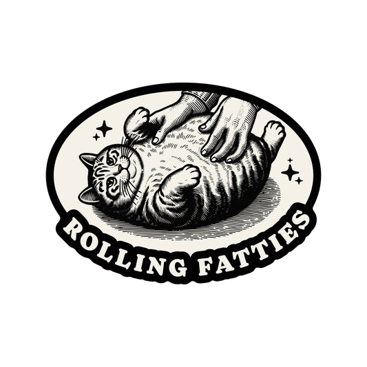 Fat Cat Feline Kitty Funny Humor High Quality Vinyl Sticker