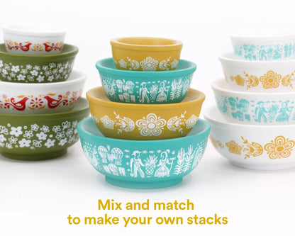 Mini Pyrex-Inspired Mixing Bowls – Retro Stackable Set
