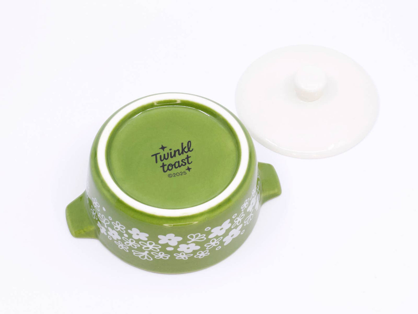 Pyrex-Inspired Spring Blossom Casserole Ceramic Trinket Box
