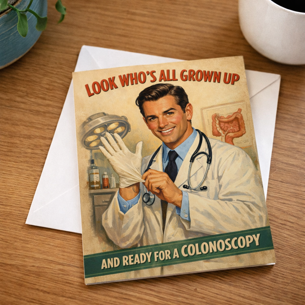 Look Who's Ready for a Colonoscopy Birthday Card