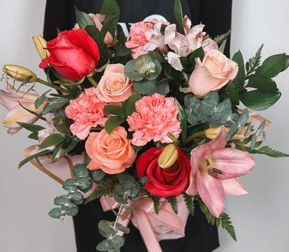 Peachy Pink Designer’s Choice Flower Arrangement