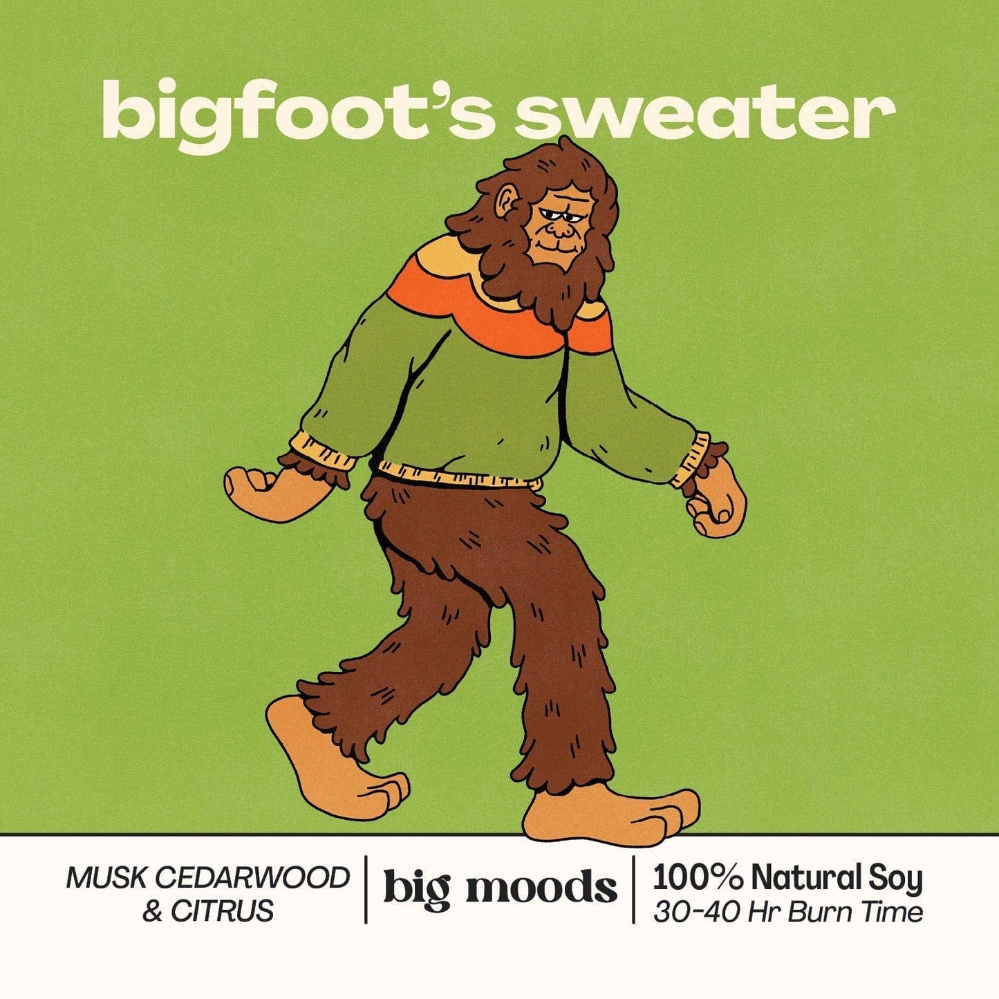 "Bigfoot's Sweater" Musk, Cedarwood, & Citrus - Soy Candle