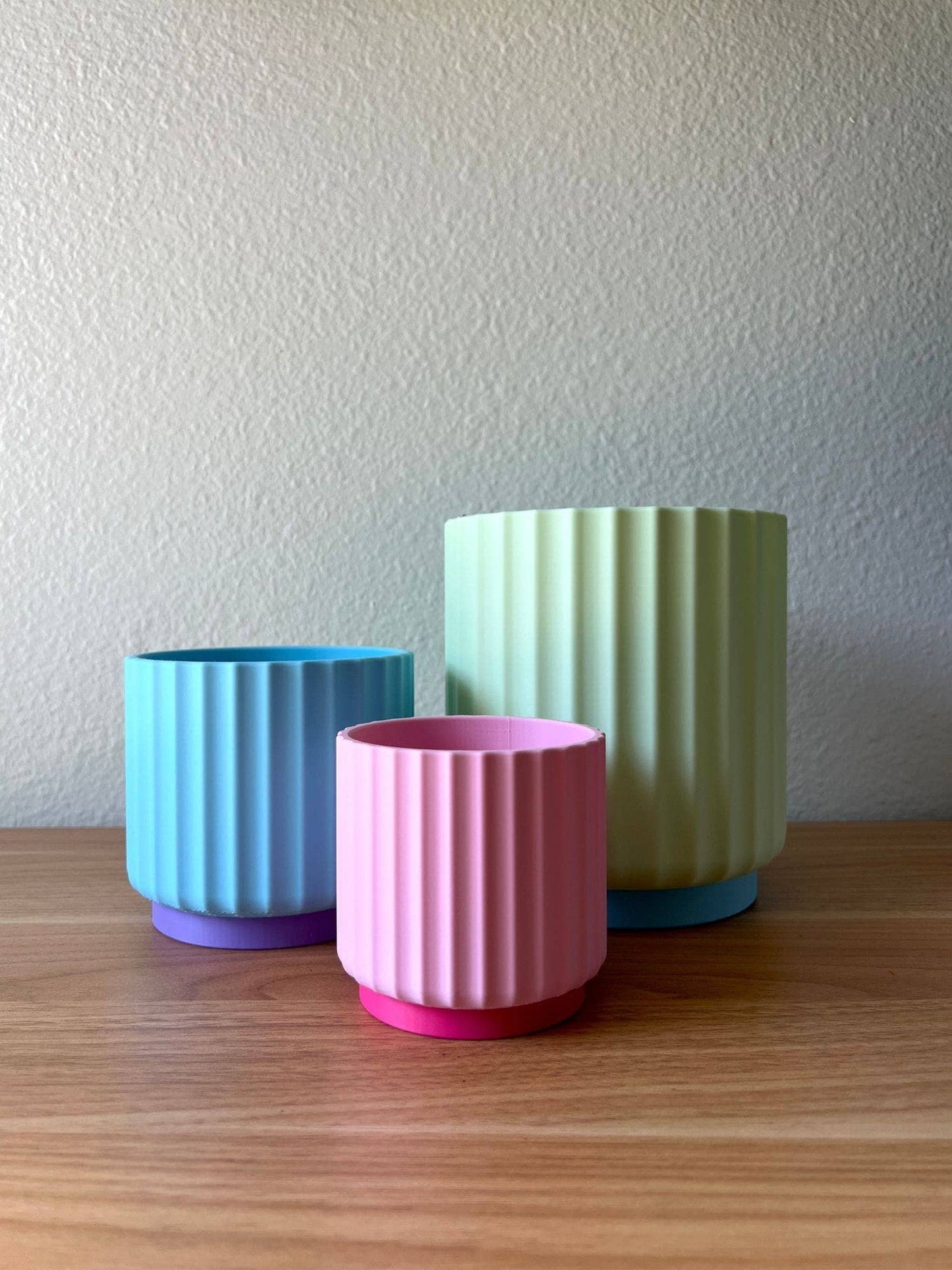 Rainbow 3-Piece Set – Bold Colorful Planters (3", 4", 5")
