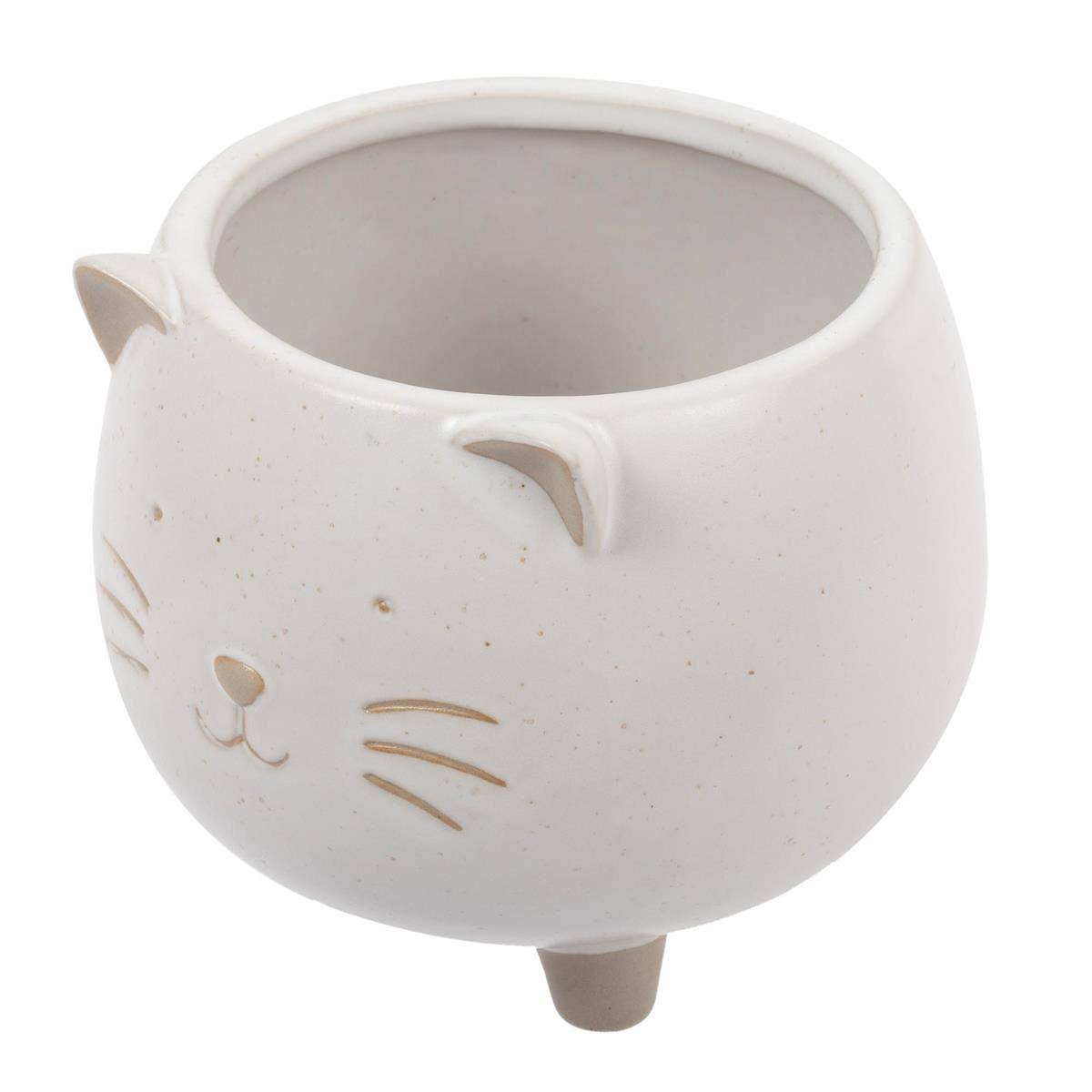 Cat Ceramic Planter- 4.75in Diameter x 4in Height