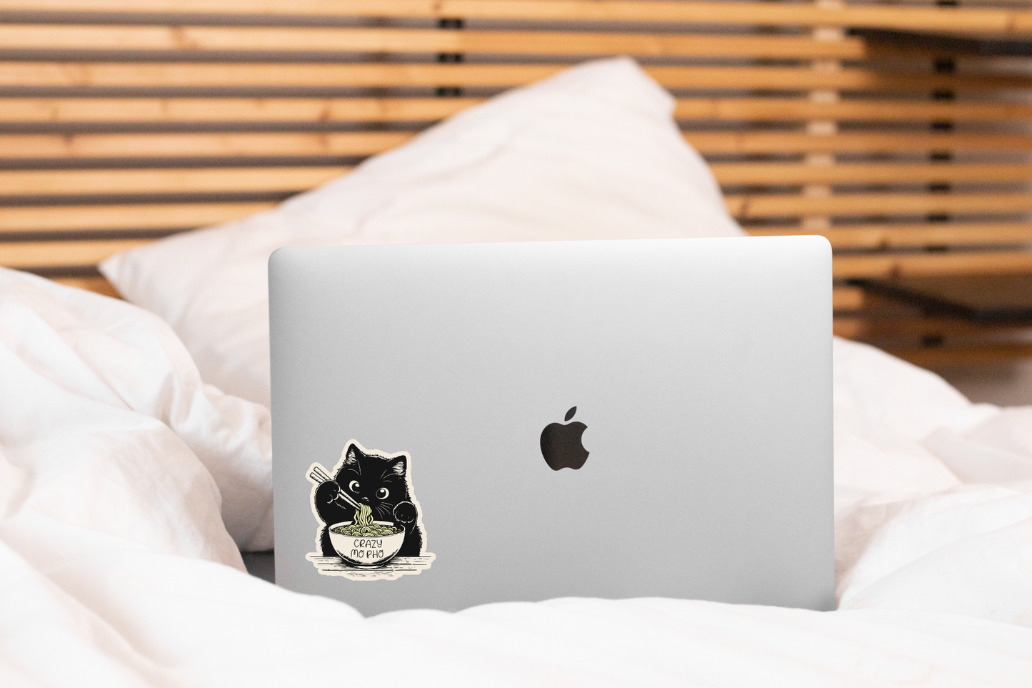 Crazy Mo Pho Sticker - cat, kitty, ramen, noodles, kitten