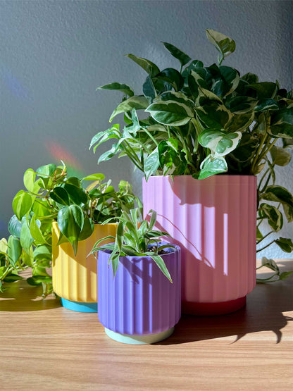 Rainbow 3-Piece Set – Bold Colorful Planters (3", 4", 5")
