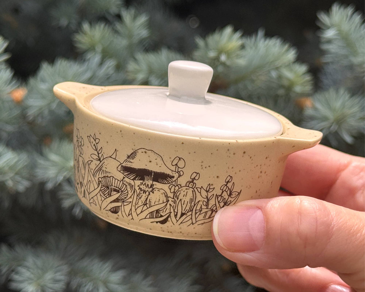 Pyrex-Inspired Forest Fancies Casserole Ceramic Trinket Box
