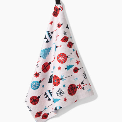 Embroidered Ornaments Tea Towel