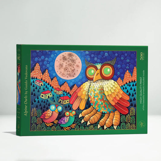 Alpine Owls- 500 Piece Velvet-Touch Jigsaw Puzzle