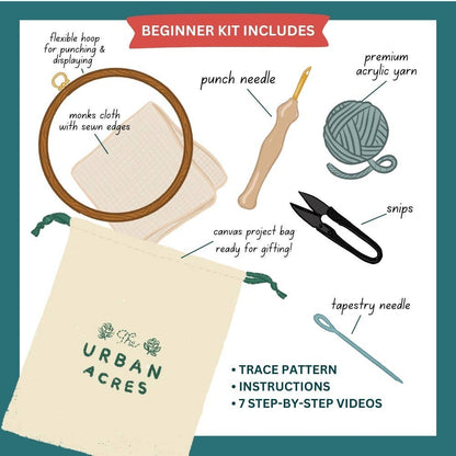 Pink Daisy Punch Needle Kit