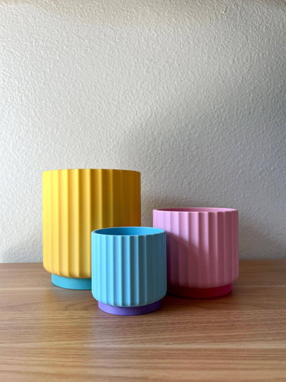 Rainbow 3-Piece Set – Bold Colorful Planters (3", 4", 5")